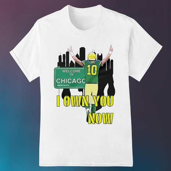 Jordan Love Packers I Own You Now Chicago Football Shirt 99 - Picture 1 of 5